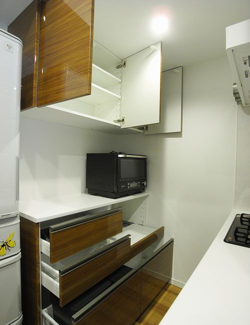 マンションオプションオーダー食器棚の事例。東京都 120cm