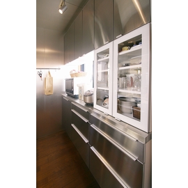 Ikeaキッチンオーダー食器棚の事例 杉並区 L180cm 冷蔵庫収納