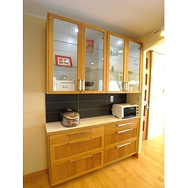 Ikeaキッチンオーダー食器棚の事例 千葉県白井市 L160cm セパレートタイプとトールキャビネット収納