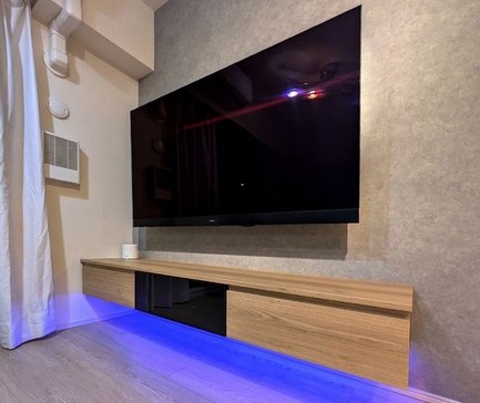 フロートテレビボードled照明付きサイズオーダー