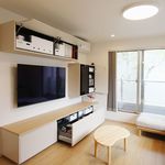 リビング フラップ扉収納取付