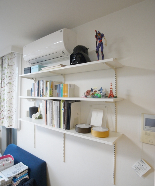 リビング可動棚 レールシェルフ取付